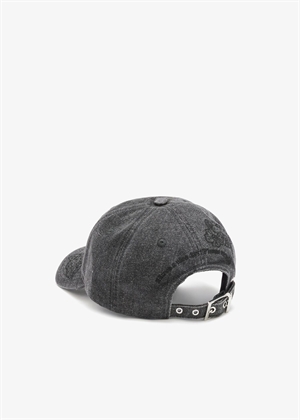 Washed embroidery denim cap Black Washed B3020214 Ganni 